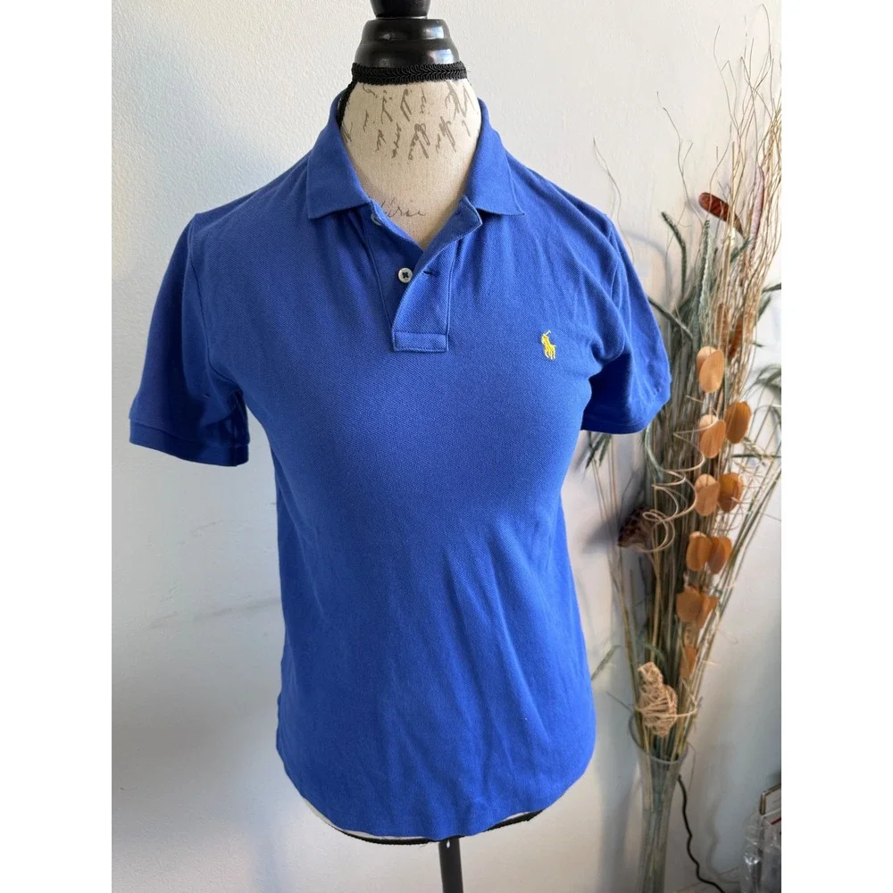 Polo Ralph Lauren Kids Boys Blue Short Sleeve Mesh Polo Shirt Size‎ M 10-12